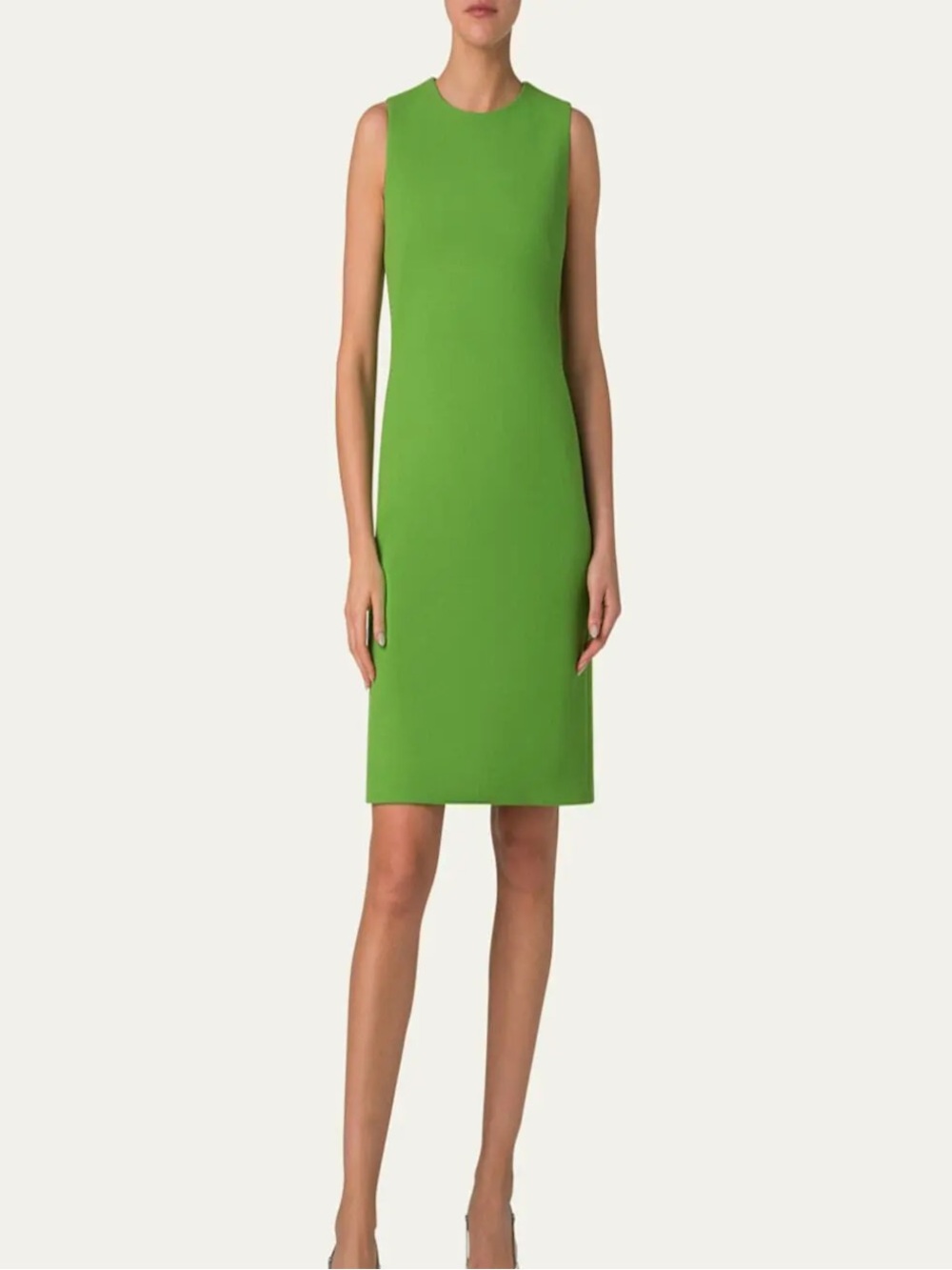 AKRIS Sleeveless Wool Crepe Sheath Dress
